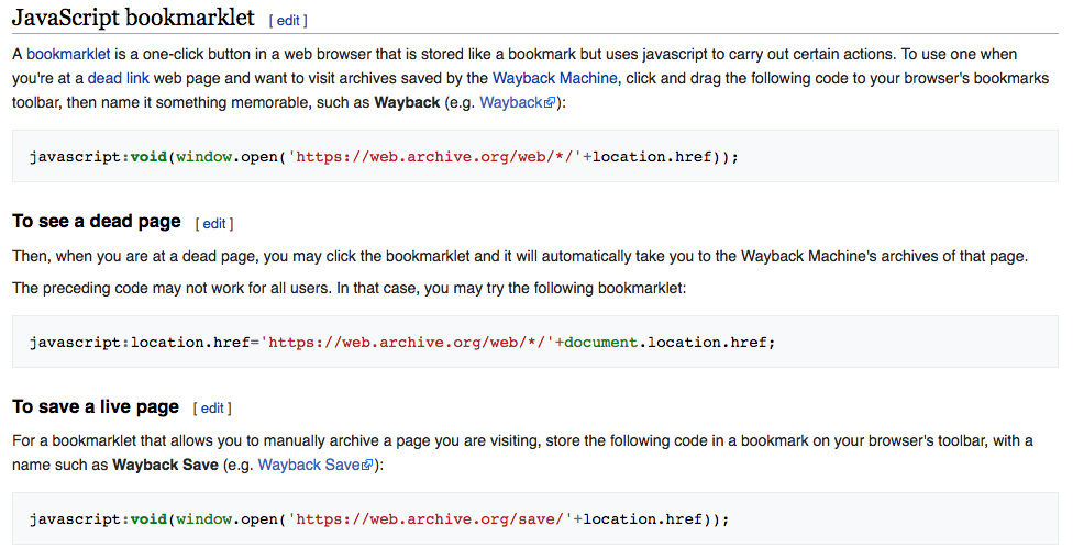 wikipedia wayback bookmarklet