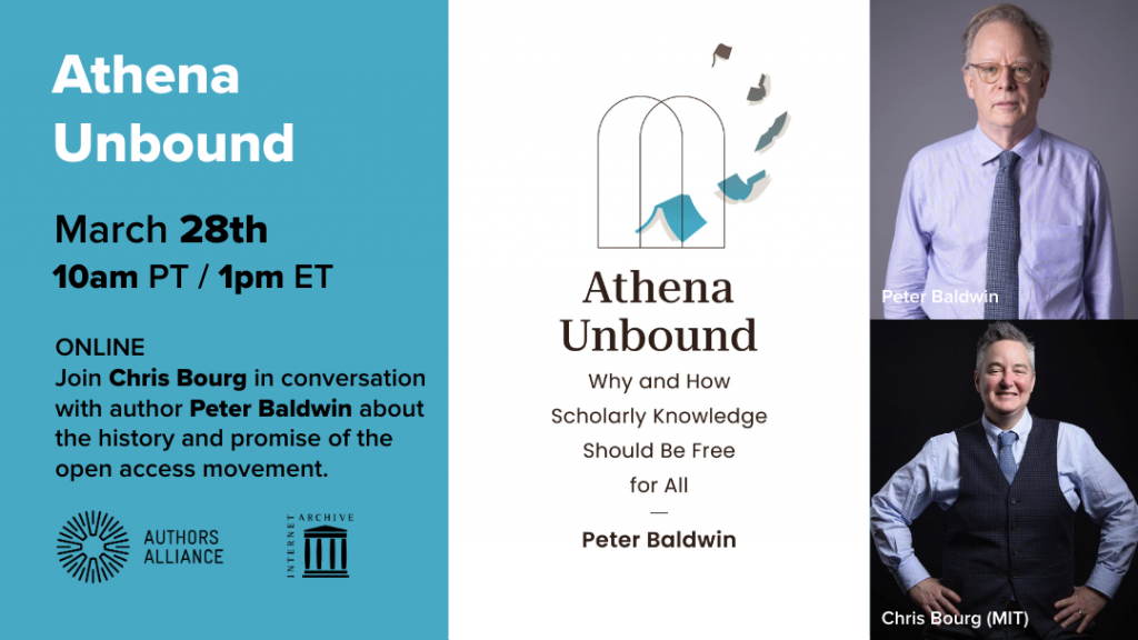 Book Talk: Athena Unbound by Peter Baldwin, Moderated by Chris Bourg